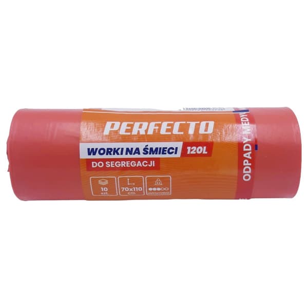 Sopsäckar 120L 70x110 röda 10 st Perfecto