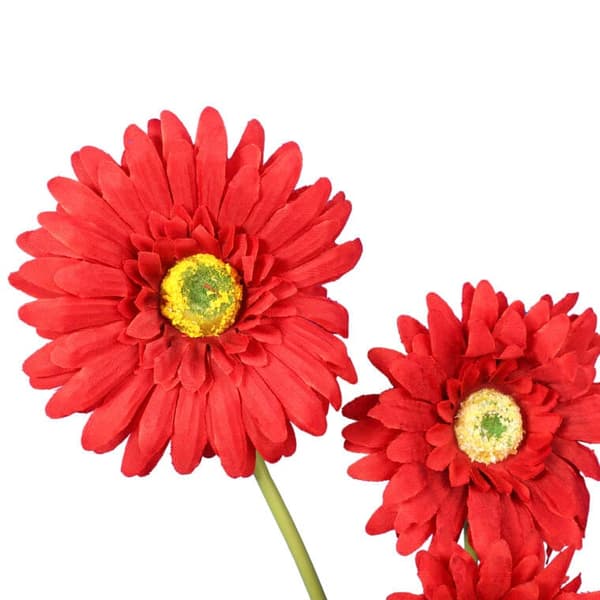 Kunstig rød gerbera 3 grene - Højtkalitets dekoration 55 cm