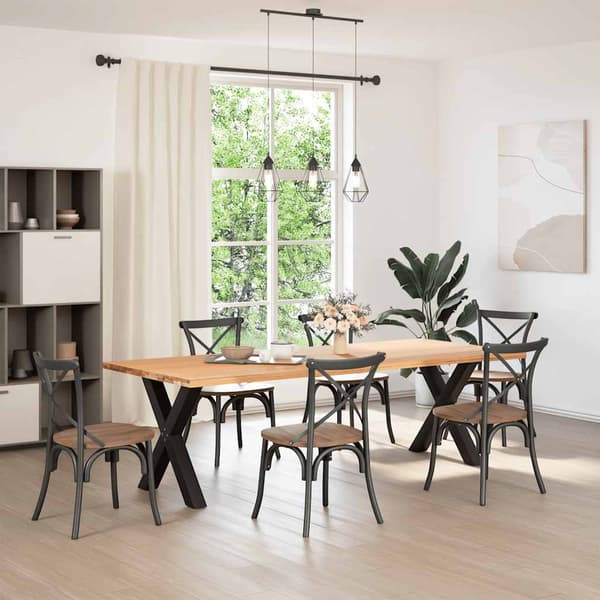 vidaXL spisebordsben, 2 stk., sort, 70x(72-73) cm, stål