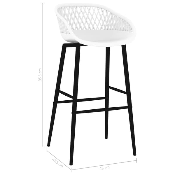 vidaXL Barstolar, set om 2, vit