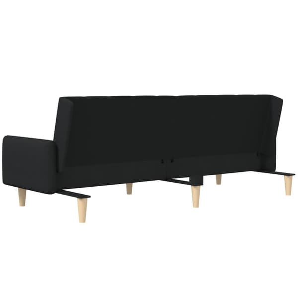 vidaXL 2-sits bäddsoffa, svart, klädd i tyg