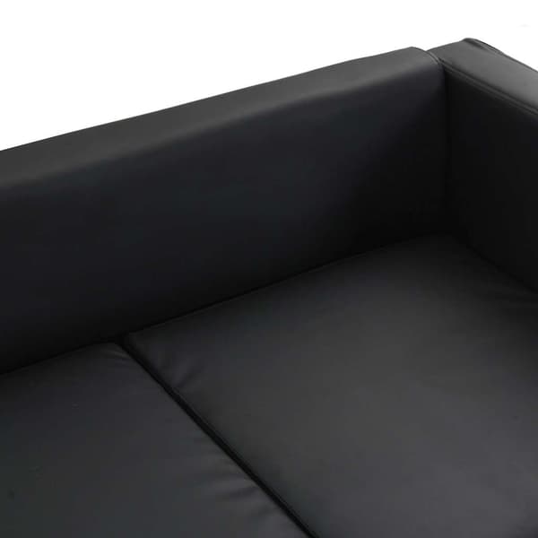 vidaXL 2-personers sofa i kunstlæder sort