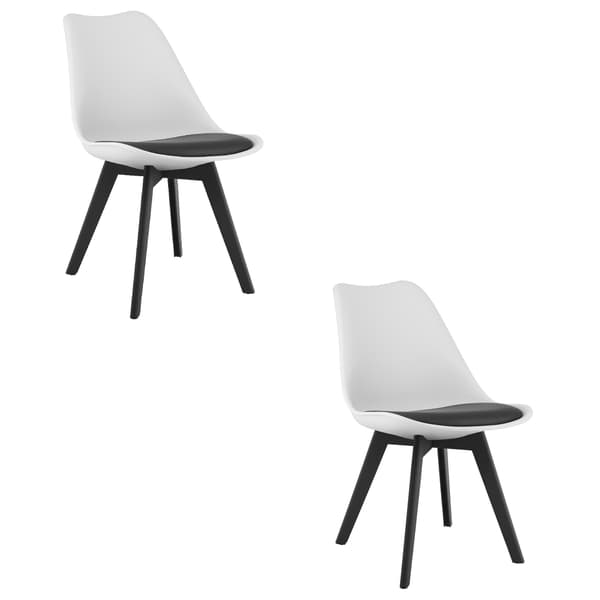 MARK stol svart och vit / svarta ben x 2
