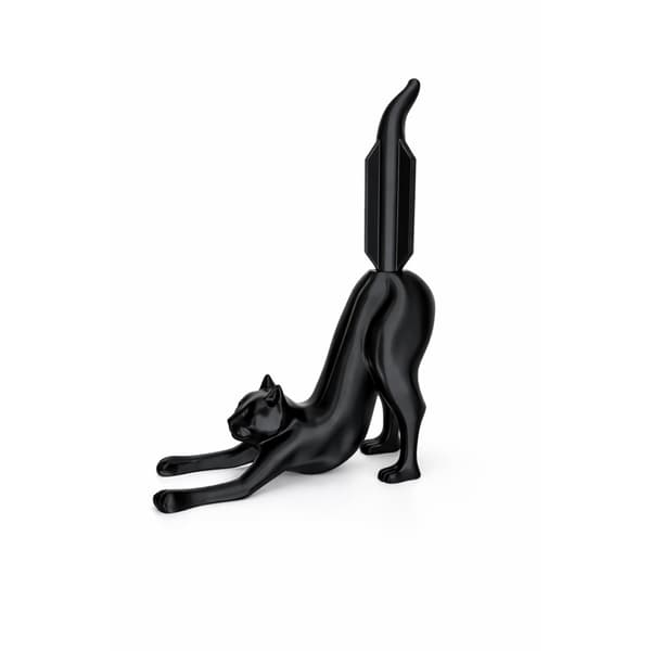 Sort toiletpapirholder formet som en kat