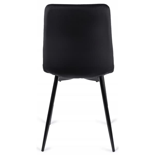 Klädd matstol PERU svart sammet modern loft
