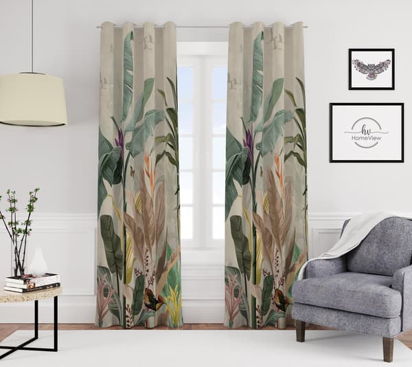 Gardin med snørehuller print 157