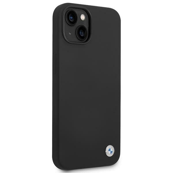 BMW Silikone Metal Logo Cover til iPhone 14 Plus, Sort