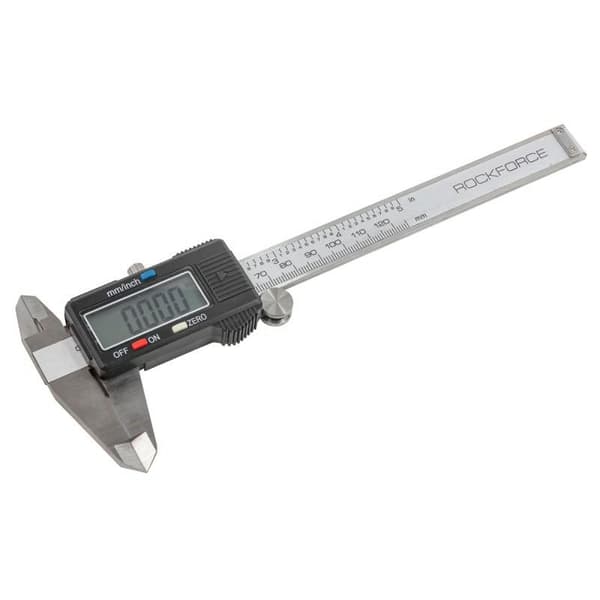 Elektronisk digital LCD-måler i metal, 125 mm