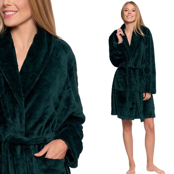 Moraj varm fleece kort dambadrock grön S