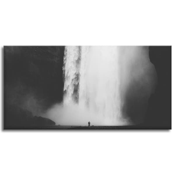 Canvastavla Svartvitt vattenfall 120x60 cm