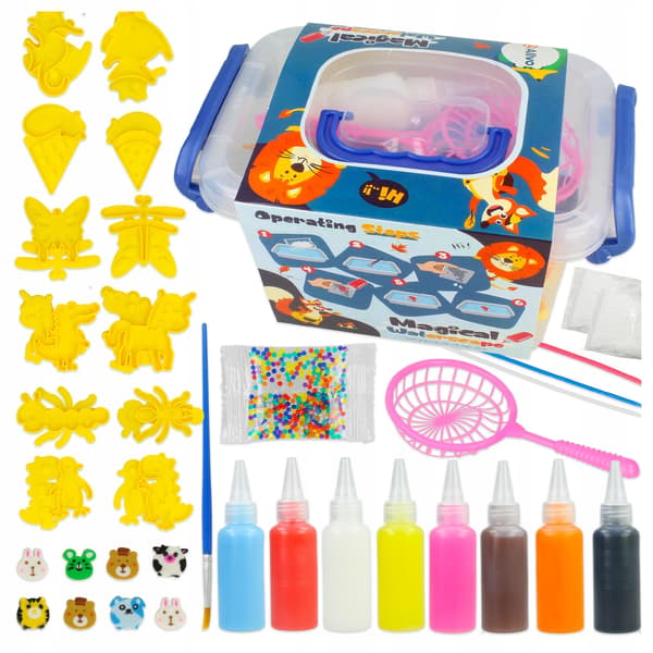 Kreativt DIY-kit 8X Vattengel + Formar + Ask Z3314