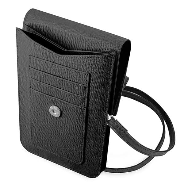 Guess Saffiano Trekant Skuldertaske, Sort
