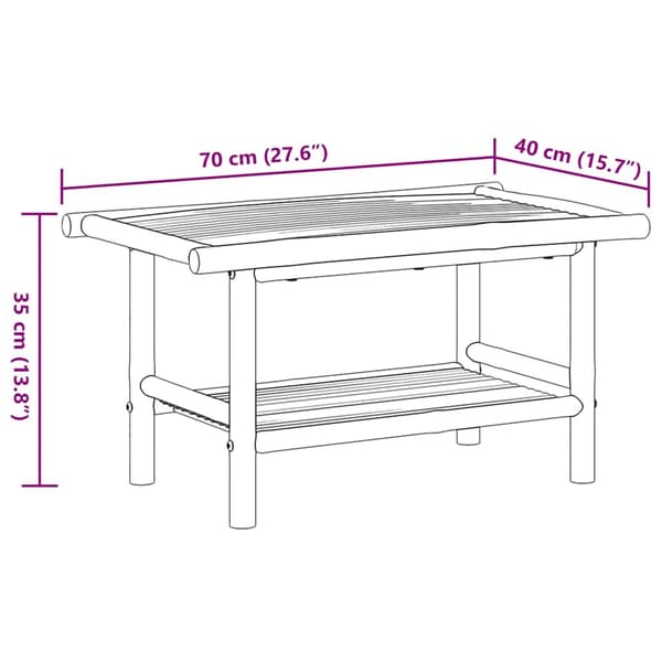 vidaXL Soffbord, 70x40x35 cm, bambu