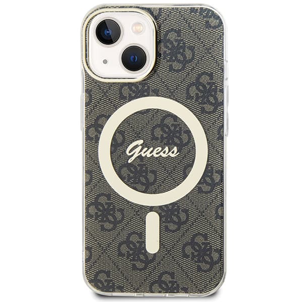 Guess IML 4G MagSafe-etui til iPhone 15 Plus, brun