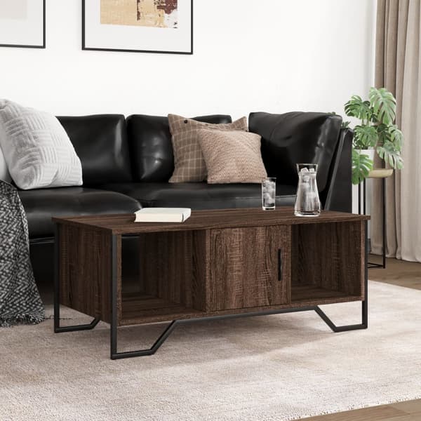 vidaXL sofabord brunt egetræ 100x51x40 cm