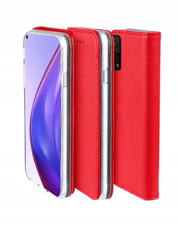 Flip-cover til Xiaomi Mi 10T 5G rød + 9H GLAS