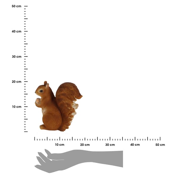 Ekorrfigur och nöt, höjd 19,3 cm