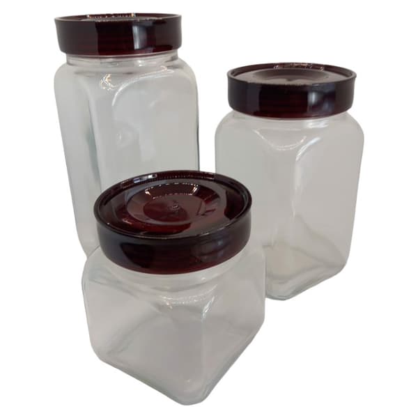Förvaringsburk i glas, 3 st