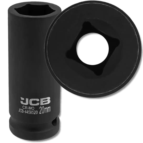 JCB DYB SLAGTOPPENØGLE 1/2" Cr-Mo 6-kant 20 mm TOPNØGLE