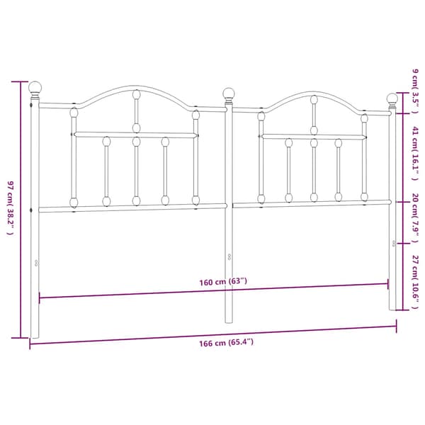 vidaXL metalsengegavl sort 160 cm