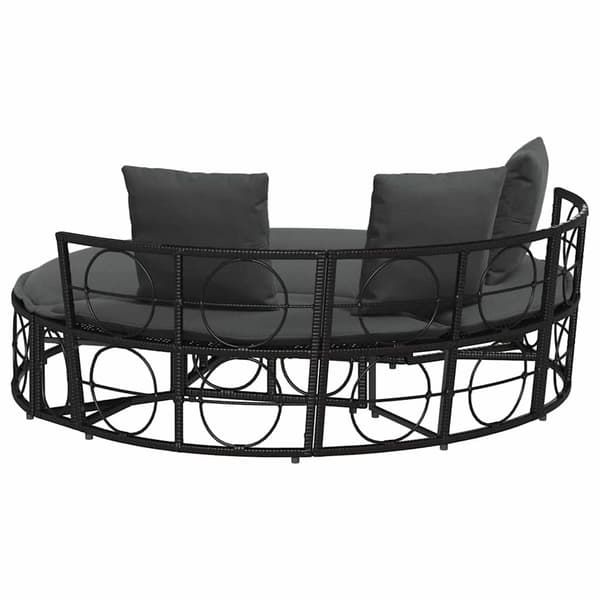 vidaXL udendørs dagseng uden baldakin sort polyrattan