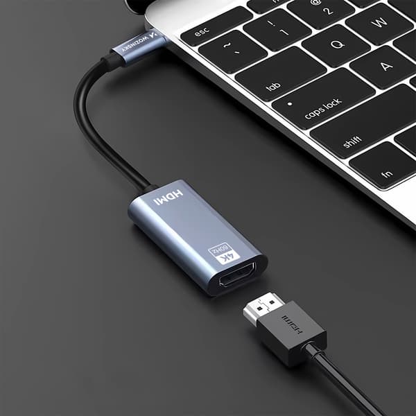 USB-C - HDMI 4K 60Hz -sovitin - musta