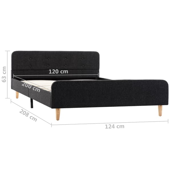 vidaXL sengestel mørkegrå hamplærred 120 x 200 cm