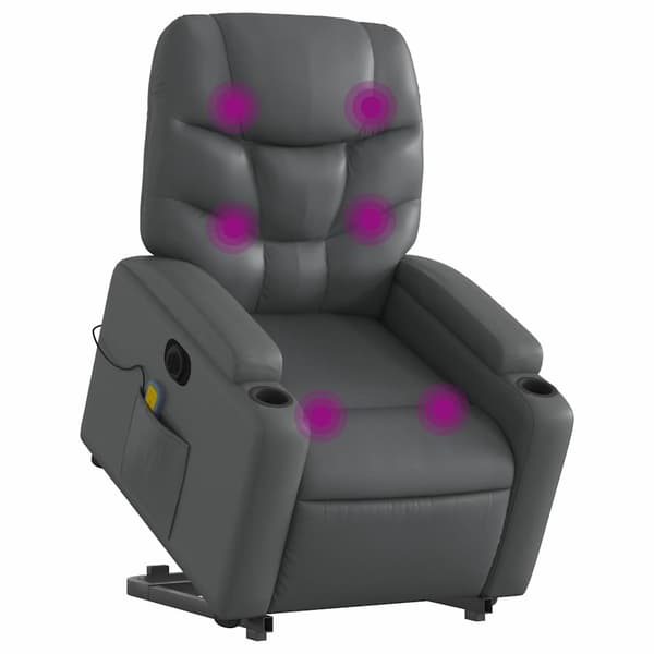 vidaXL elektrisk lænestol med massage, grå