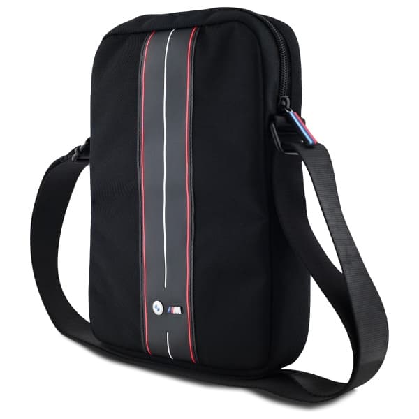 BMW Nylon Tablettaske med røde striber op til 10", sort