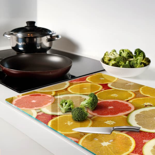 Dekorativ serveringsbricka i glas för snacks, citrusfrukter, 80x52 cm