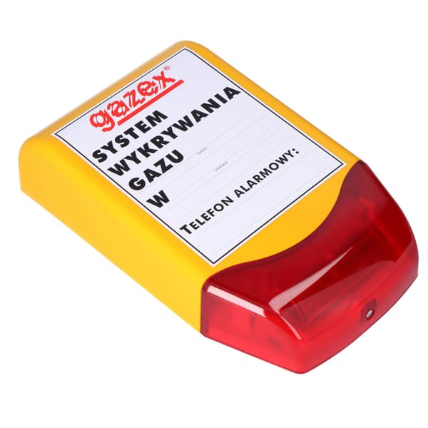 Optisk-akustisk sirene 110/103 dB + rød LED-lampe, 12V