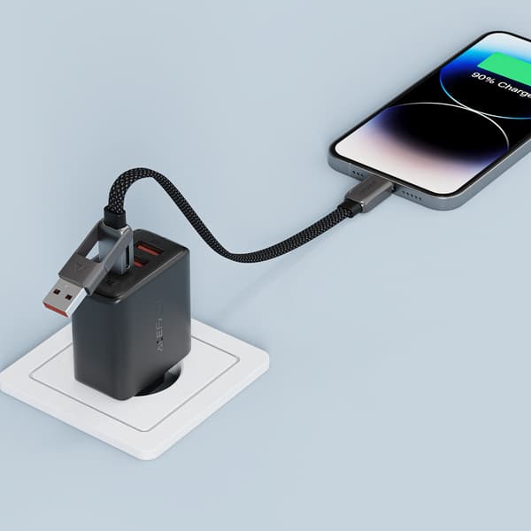 USB-C-kaapeli - USB-A / USB-C 480Mb/s 3A 0.2m - musta
