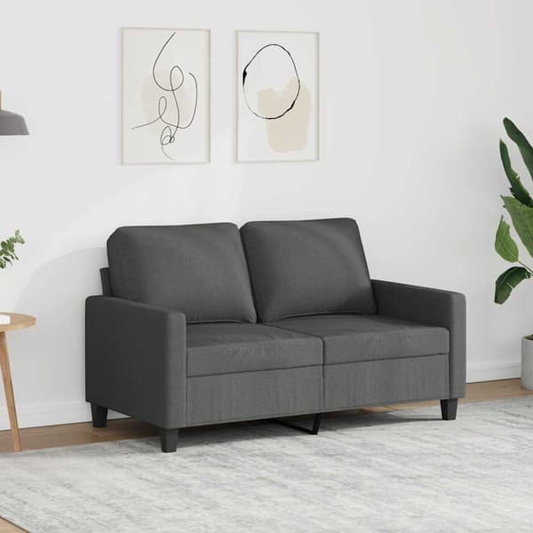vidaXL 2-sitssoffa mörkgrå 120 cm tygklädsel