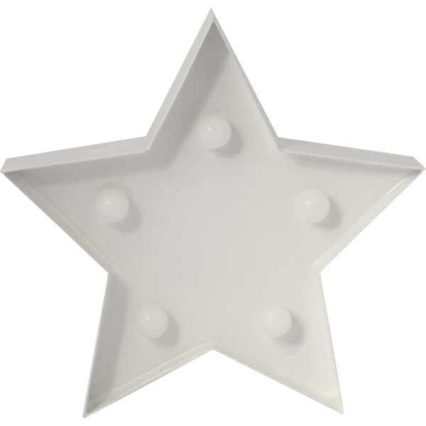 5 LED-stjärnor, metall, belysta, 12 cm