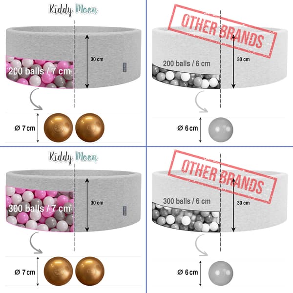 KiddyMoon plastikbolde 7 cm pastelbeige 700 legetøjsbolde sæt