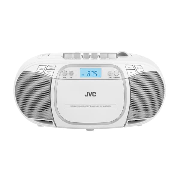 JVC Ghettoblaster RC-E451W hvid Bluetooth 5.0 CD USB kassette FM 2×1.6 W