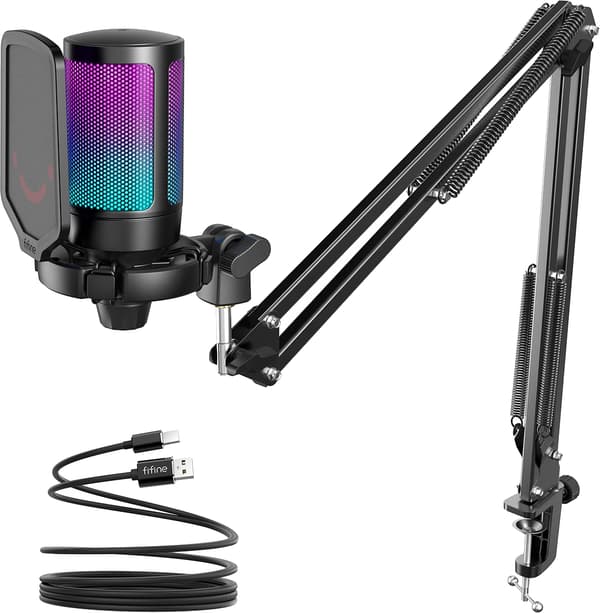 Fifine A6T USB svart kondensatormikrofon