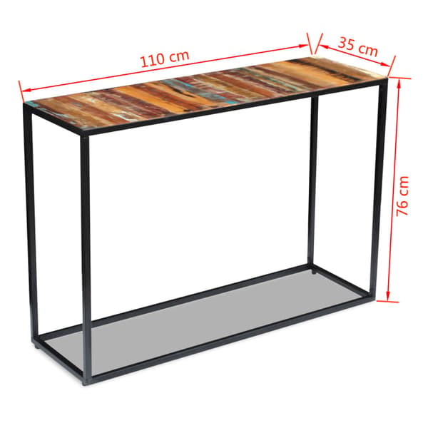 vidaXL konsolbord massivt genbrugstræ 110x35x76 cm
