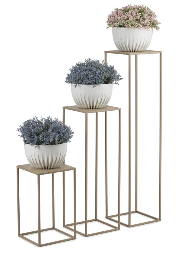 Beige stående blomsterfod 70 cm