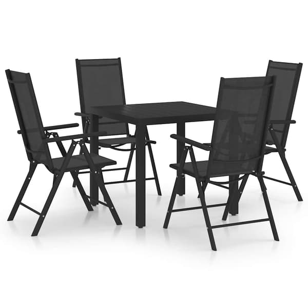 vidaXL 5-delt havespisesæt, aluminium, sort