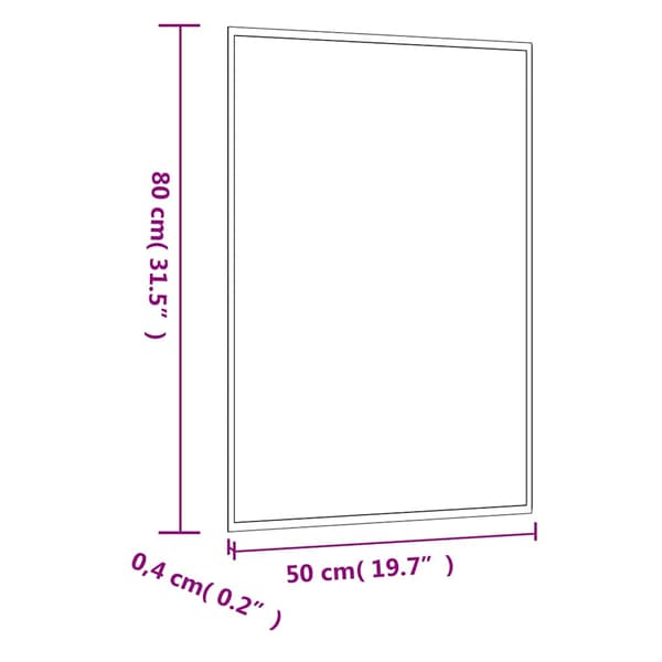 vidaXL Väggspegel, 50x80 cm, Glas, Rektangulär