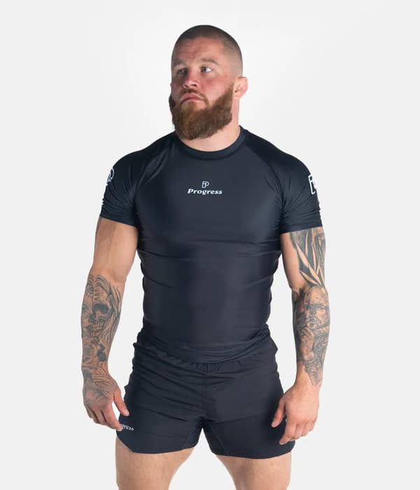 Progress Herre Kortærmet Rashguard Academy Sort M