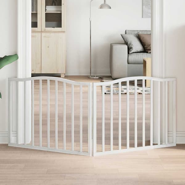 vidaXL foldbart sikkerhedsgitter til hunde, 2 paneler, hvid, 160 cm