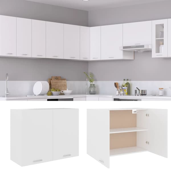 vidaXL vægskab hvid 80x31x60 cm spånplade