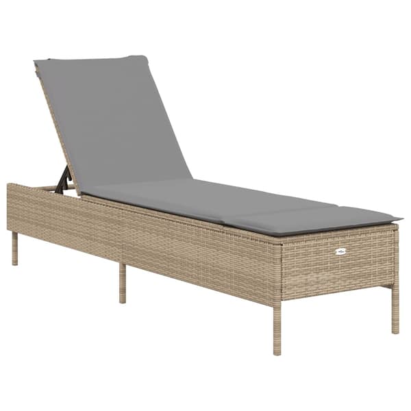 vidaXL lepotuoli tyynyllä, beige, polyrottinki