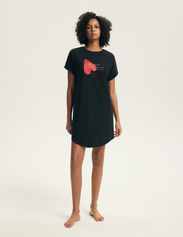 Elain Henderson Natkjole | Sort 3XL