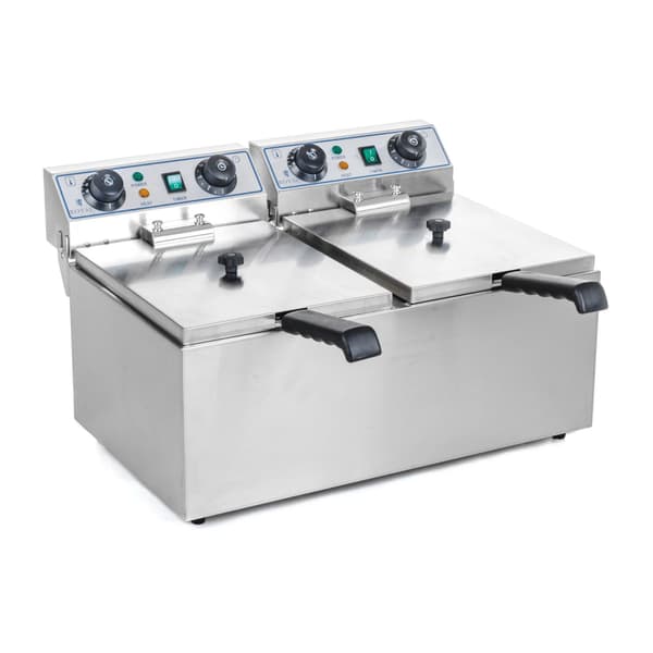 Dobbeltkammer elektrisk frituregryde TIMER 2x9L