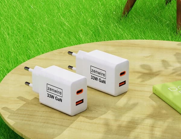 Hurtigoplader Cube GAN III 33W USB-C USB-A strømadapter til iPhone Samsung Zenwire YMS-618