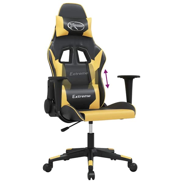 vidaXL gamingstol, sort og guld, kunstlæder