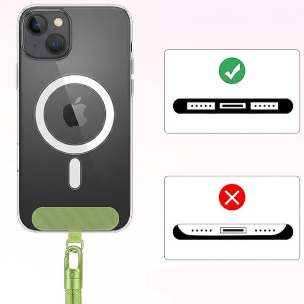 Nylon håndledsrem til telefon, grøn